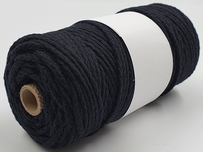 Makramee Garn geflochten, 4mm, 100m Spule 1004-schwarz