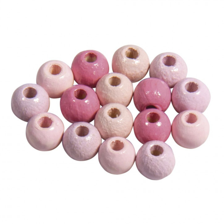 Holz Perlen Mischung 6mm ø poliert-rose