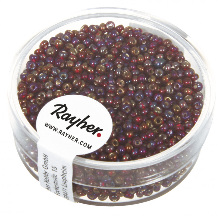 Rocailles, 2 mm, mit Silbereinzug, Dose 17g-pompad