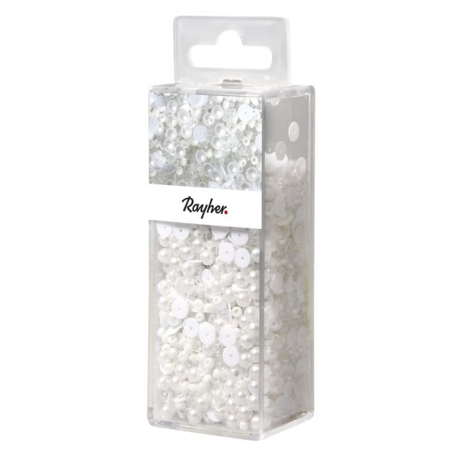Pailletten-,Glasperlenmix und Draht, frost 80g Mix u. Draht 50mx0,3mm