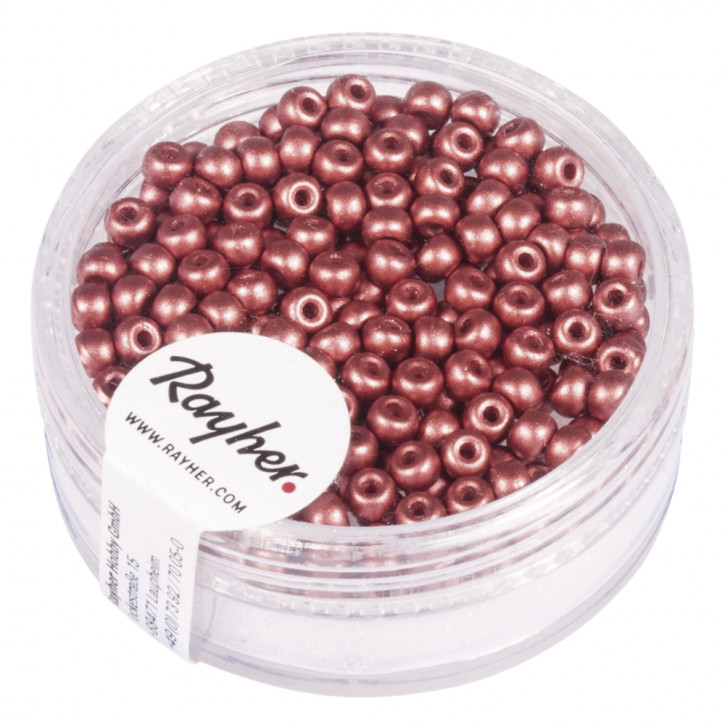 Rocailles, 3mm, Dose 200Stück, antikrose