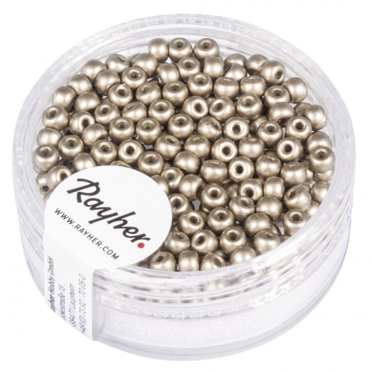 Rocailles, 3mm, Dose 200Stück, taupe