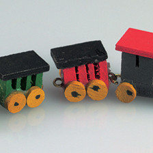 Mini-Holzeisenbahn, 8 cm, 4-teilig