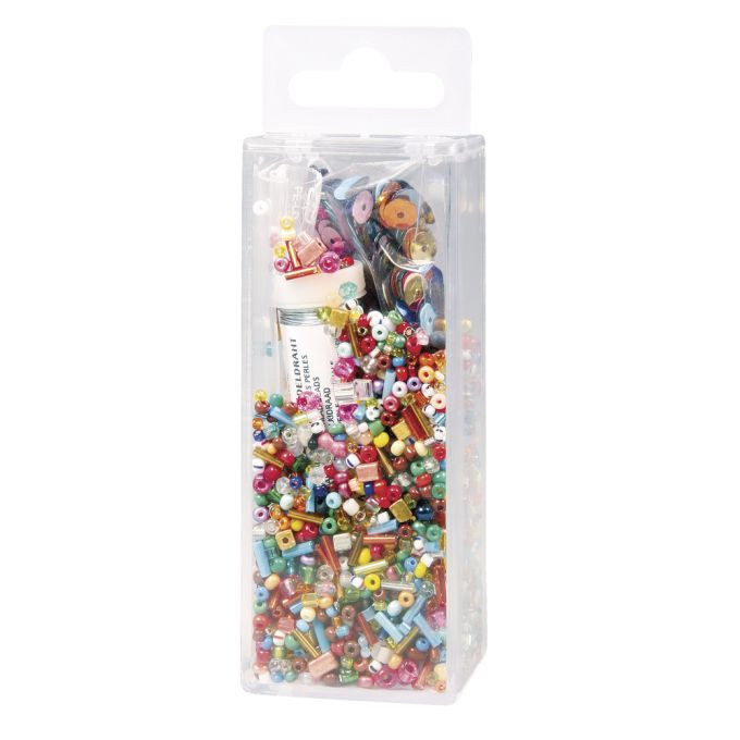 Pailletten-,Glasperlenmix und Draht 90g Mix u. Draht 50m x 0,3mm