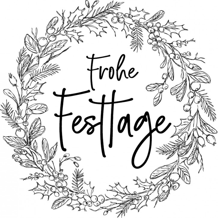 Stempel Frohe Festtage 7x7cm