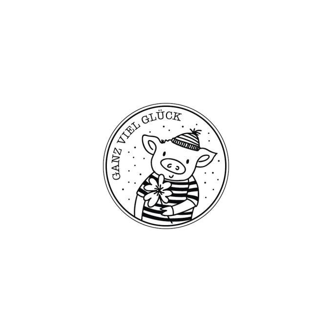 Stempel Schweichen, Ganz viel Glück, 3cm ø