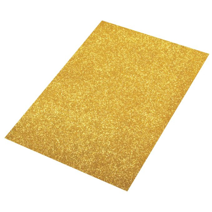 Moosgummi Platte Glitter, gold 30x45x0,2cm