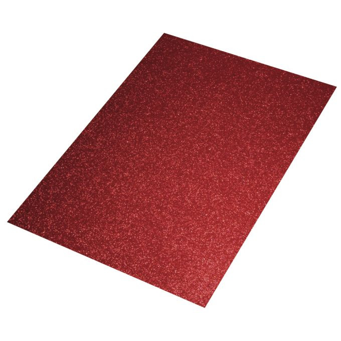 Moosgummi Platte Glitter, rot 30x45x0,2cm