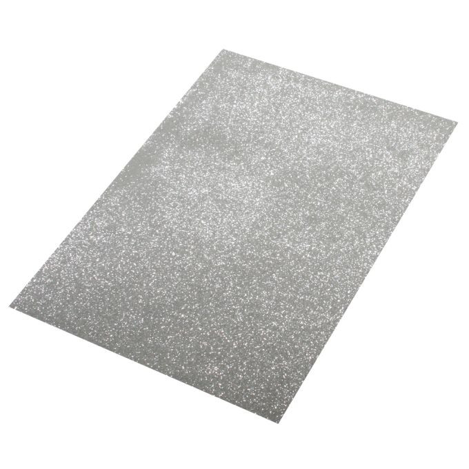 Moosgummi Platte Glitter, silber 30x45x0,2cm