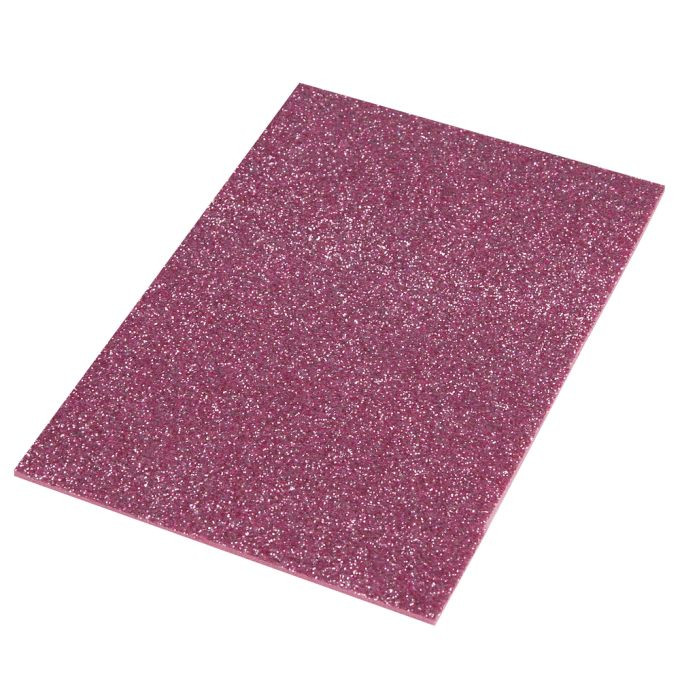 Moosgummi Platte Glitter, pink 30x45x0,2cm