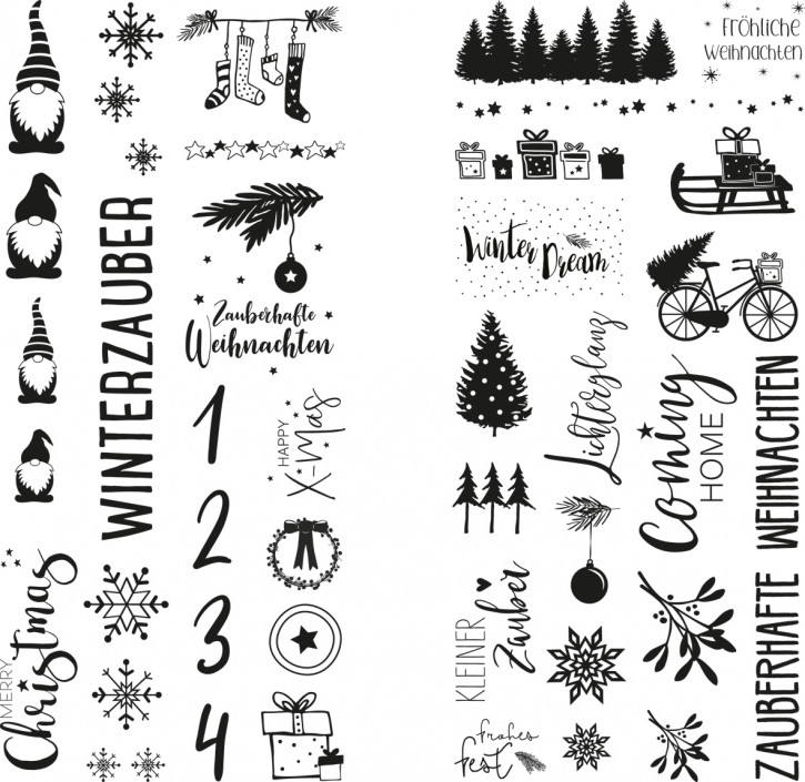 Transferfolie "Winter+ Christmas" verschiedene Designs, SB-Btl. 2Bogen