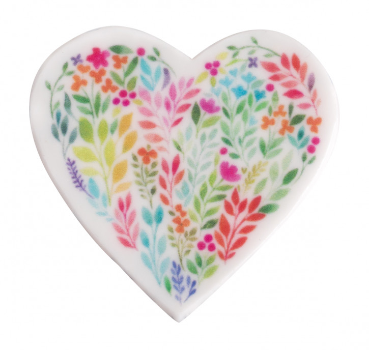 Wachsmotiv Florales Herz, 5,5cm ø, SB-Btl. 1Stück, bunt
