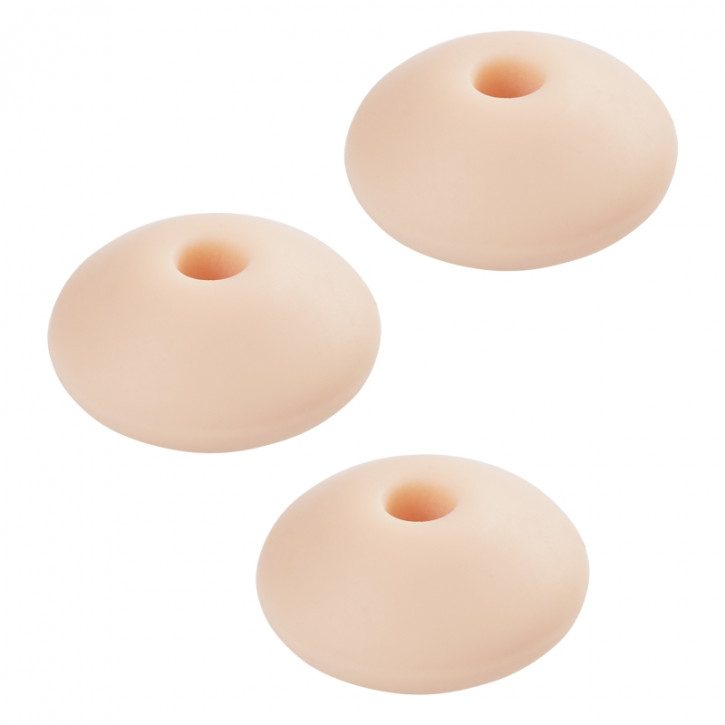 Schnulli-Silikon Linse 12mm, Btl.6Stück-Peach