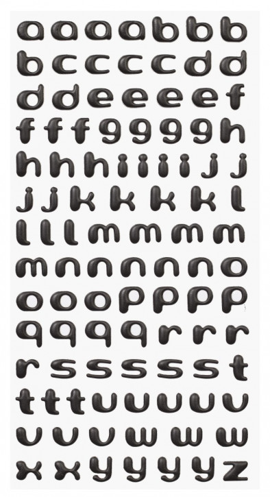 Softysticker Kleinbuchstaben, matt Schwarz, 1cm hoch
