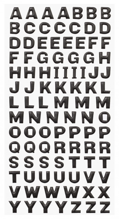 Softysticker Grossbuchstaben, matt Schwarz, 1cm hoch