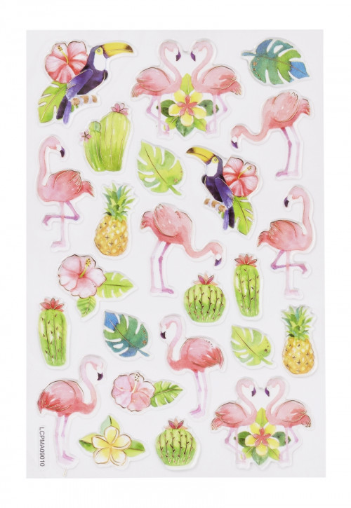 Glossy-Sticker Flamingo