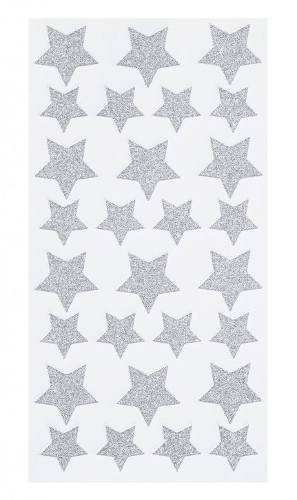 Glitzer-Sticker Stern, silber