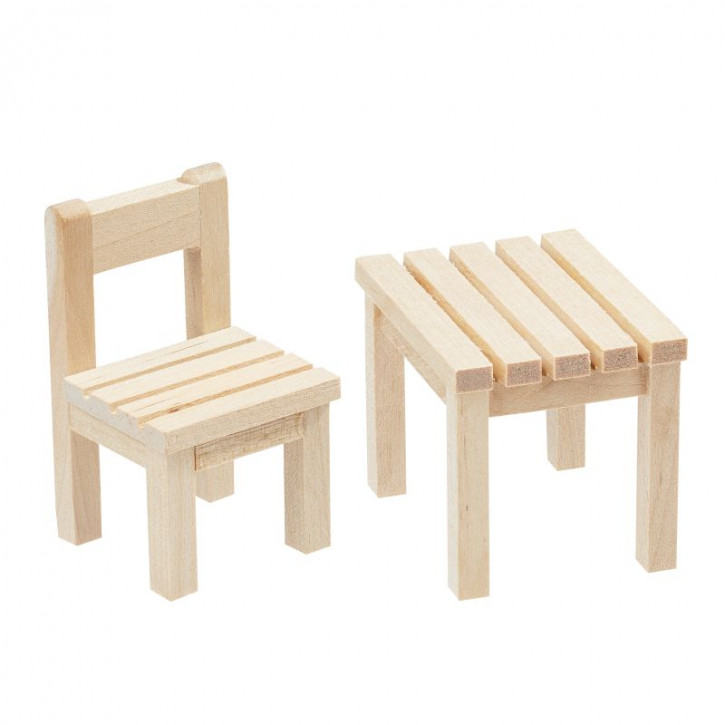 Mini Stuhl/Tisch 3x3x5cm