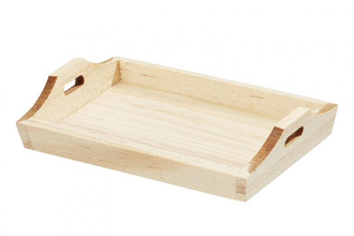 Holz Tablett 1 ca.6,6x4,4x1,2cm