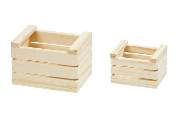Mini Holzkisten Set a2st. ca.5,1x3,7x3,5cm,