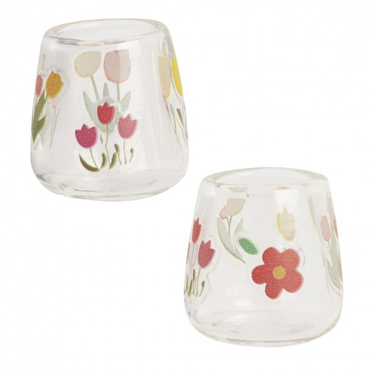 Vase-Blumendekor, 1,6x1,6cm, klar, 2St. sort.