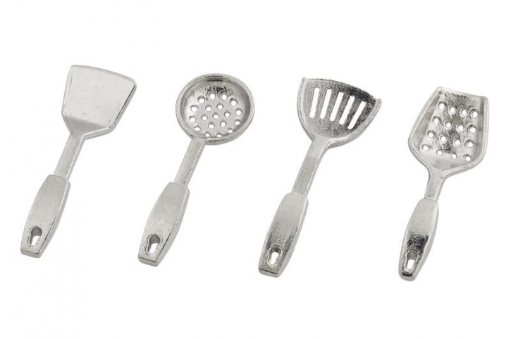 Küchenzubehör, ca.3cm, 4 Teile, silber