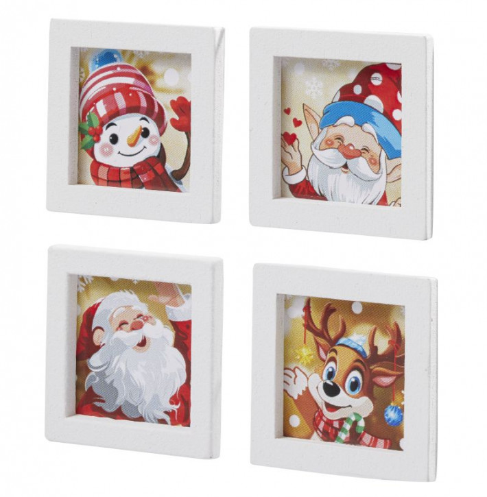 Bilder, 3x3cm, weiß, 4Set