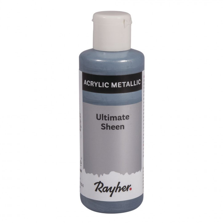 Ultimate Sheen Acrylfarbe, blaugrau metallic, Flasche 80ml