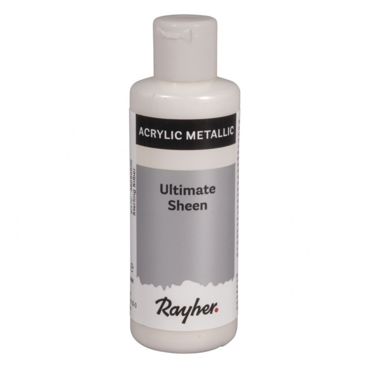 Ultimate Sheen Acrylfarbe, silber sterling metallic, Flasche 80ml