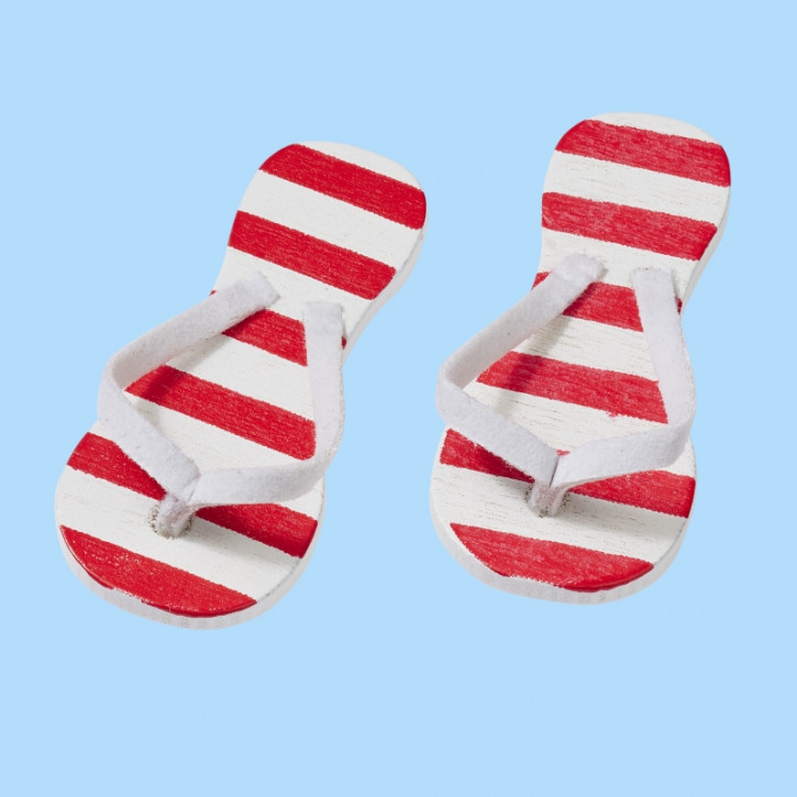 Flip-Flops, rot gestreift, ca. 3 cm, Btl. a 2 Paar