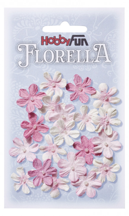 FLORELLA-Blüten aus Maulbeer-Papier, 2 cm, rose, Btl. à 20 St.