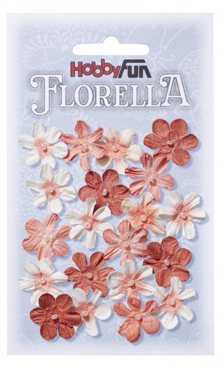FLORELLA-Blüten aus Maulbeer-Papier, 2 cm, pfirsich, Btl. à 20 St.