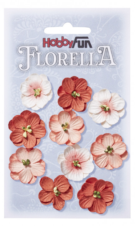 FLORELLA-Blüten aus Maulbeer-Papier, 2,5 cm, pfirsich, Btl. à 10 St.