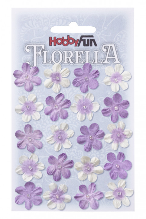 FLORELLA-Blüten aus Maulbeer-Papier, 2 cm, lavendel, Btl. à 20 St.