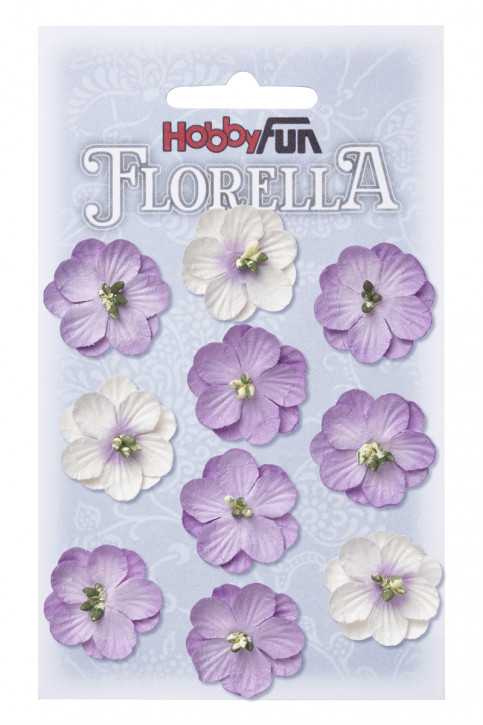 FLORELLA-Blüten aus Maulbeer-Papier, 2,5 cm, lavendel, Btl. à 10 St.