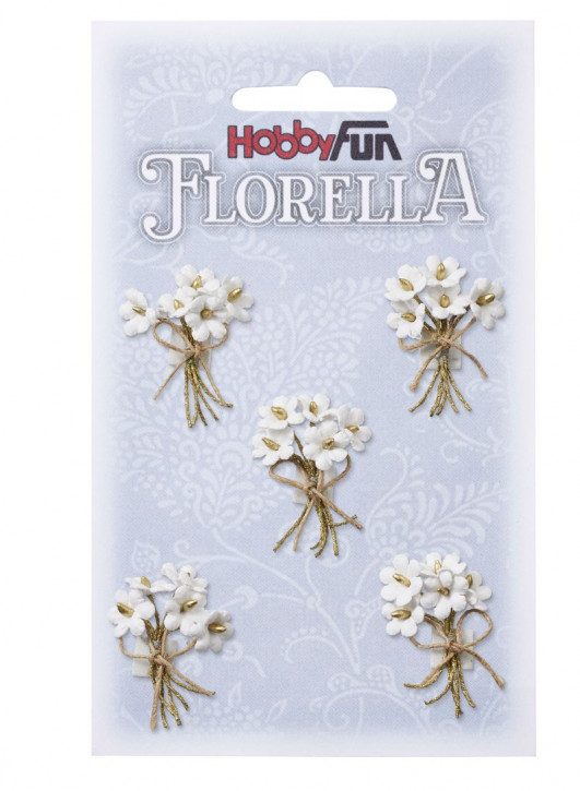FLORELLA-Sträußchen, ca.3cm, Btl. a 5Stck. weiß