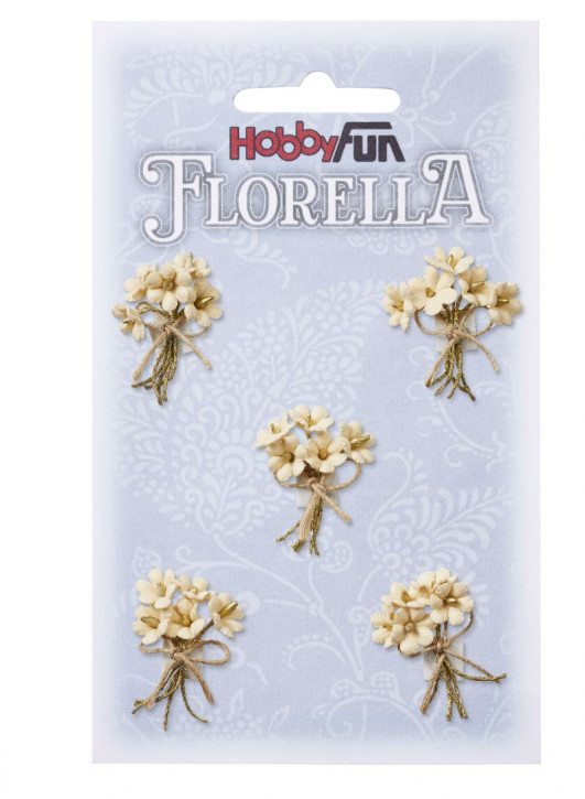 FLORELLA-Sträußchen, ca.3cm, Btl. a 5Stck. creme