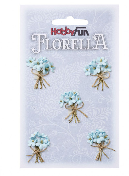 FLORELLA-Sträußchen, ca.3cm, Btl. a 5Stck. hellblau
