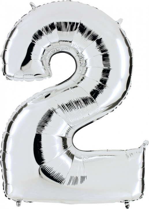 40" Folienzahl "2"-silber