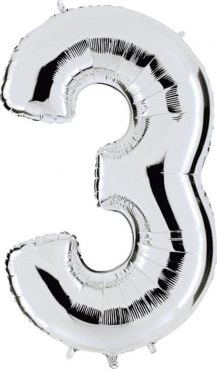 40" Folienzahl "3"-silber