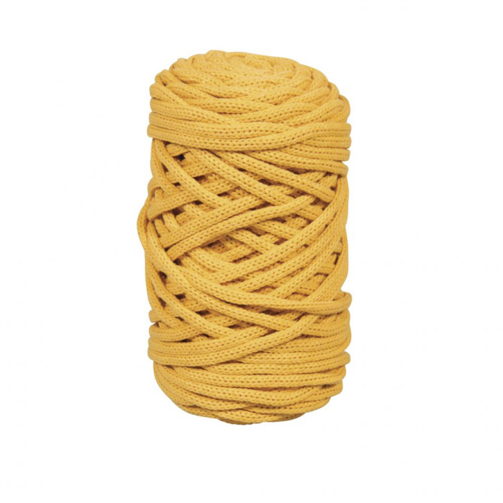 Braidy Recycling Garn, geflochten, 4mm ø, honiggelb (250g Knäuel), 65m