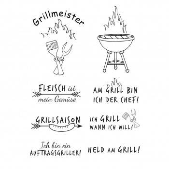 Clear Stamps Grillmeister 74x105mm 8 teilig