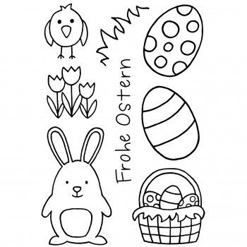 Clear Stamps Frohe Ostern 74x105mm 8 teilig