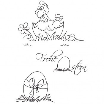 Clear Stamps Frohe Ostern 74x105mm 3 teilig