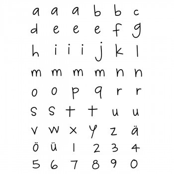 Clear Stamps Alphabet Kleinbuchstaben 74x105mm 55 teilig
