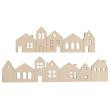 Holzleiste Mini Häuser, FSC Mix Credit, 10,6x3,4 + 14,1x3,4cm, SB-Btl. 2Stück, natur