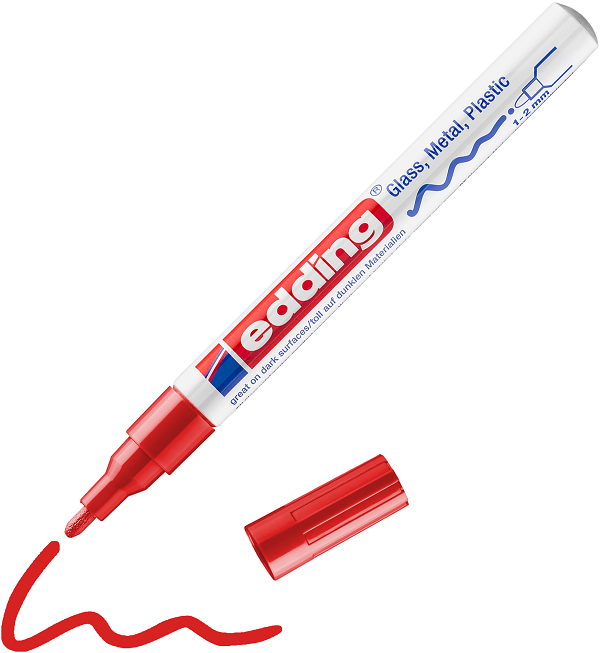 edding 751 Glanzlackmarker rot, 1-2mm