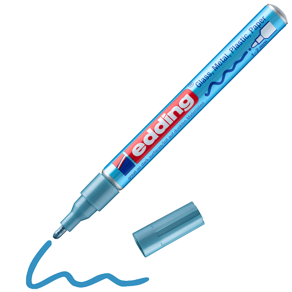 edding 751 Glanzlackmarker hellblau-metallic, 1-2mm