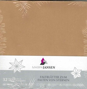 Faltbl. Transparentp. gold, zweis:L bedruckt, 100g/m², 10x10cm, 32Stück