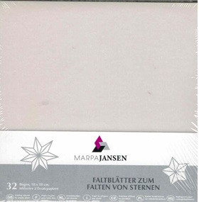 Faltbl. Transparentp. weiß zum Sterne falten, 115g/m², 10x10cm, 32Stück